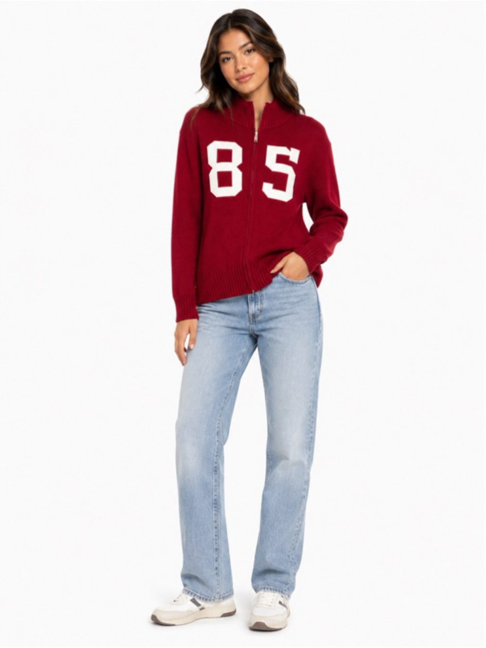 STELLA TWEED Red 85 Zip Up Sweater Juniors 2X NWT